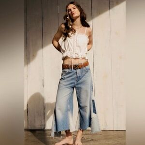 We The Free Ripple Wide Leg Cropped sz 28 NWOT
